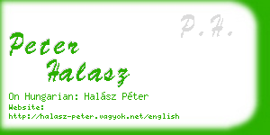 peter halasz business card